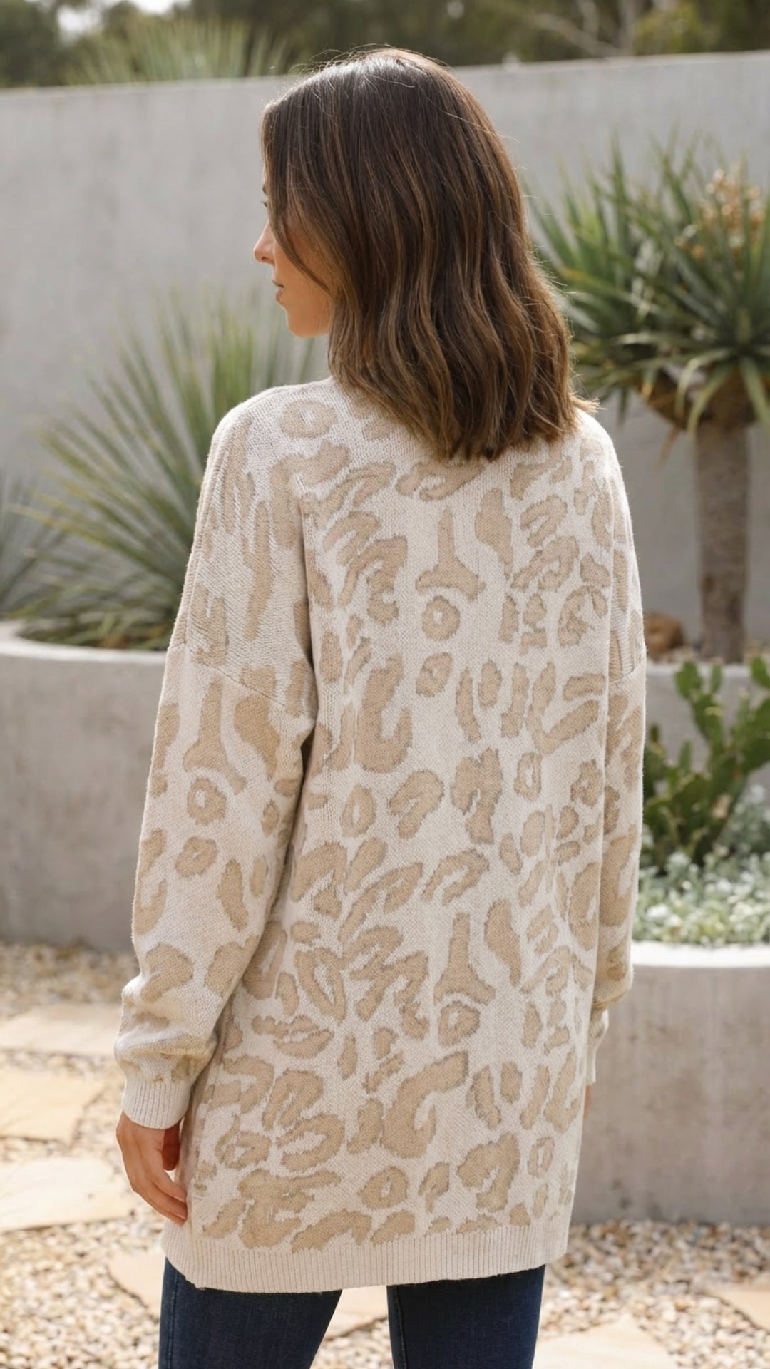 Women's Leopard Print Oversized Knit Sweater