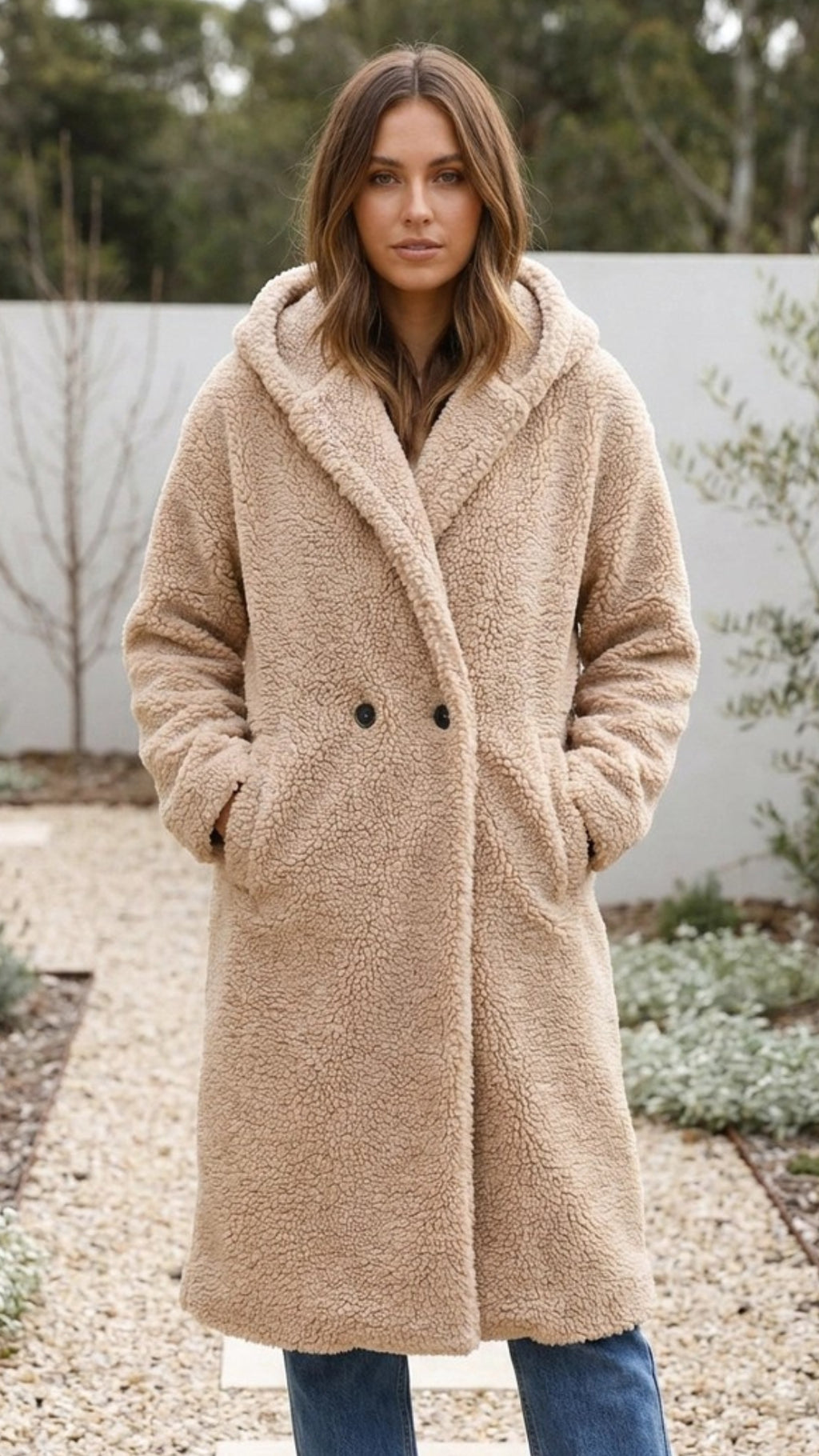 Women’s Long Faux Fur Teddy Coat