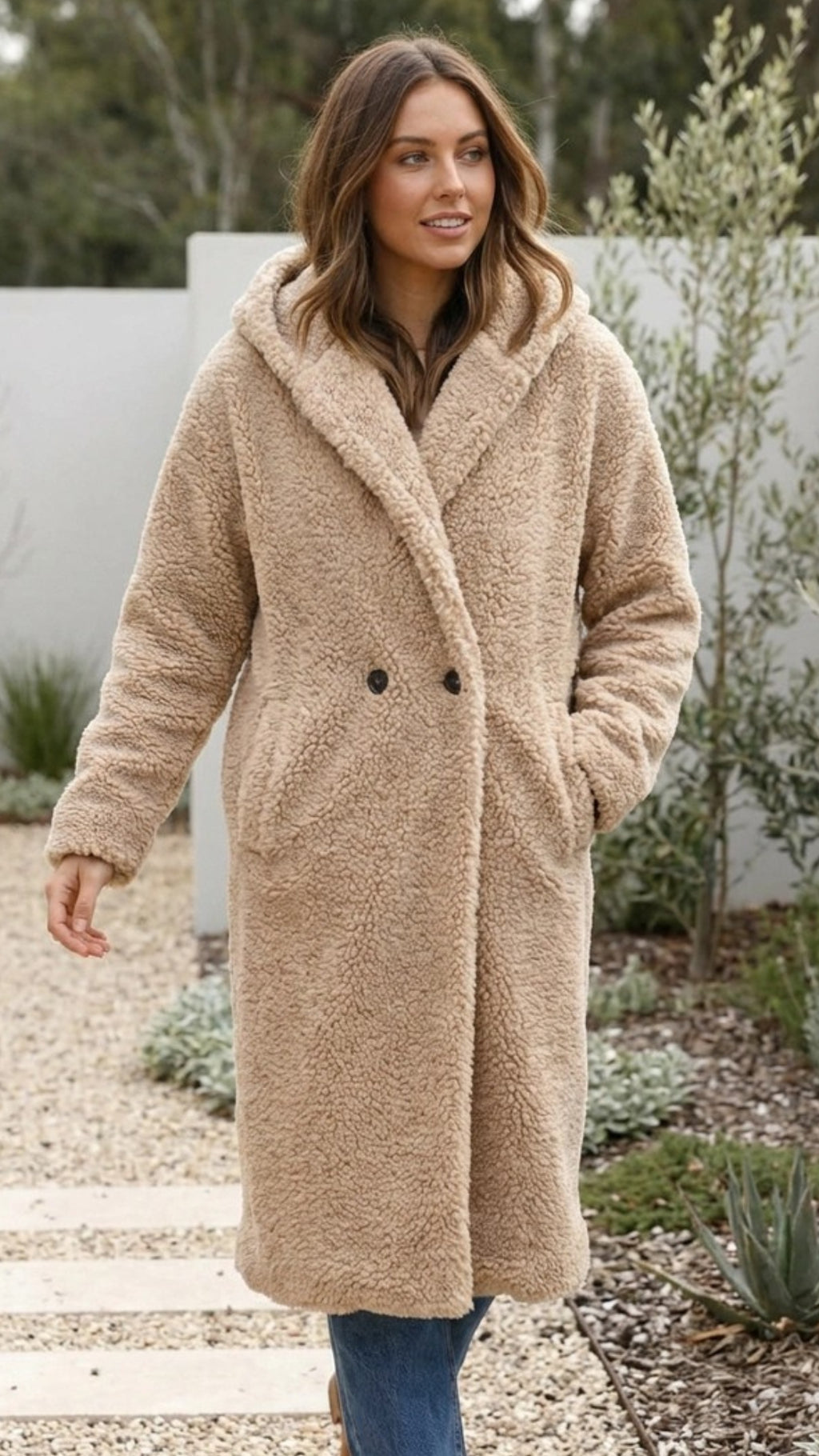 Women’s Long Faux Fur Teddy Coat