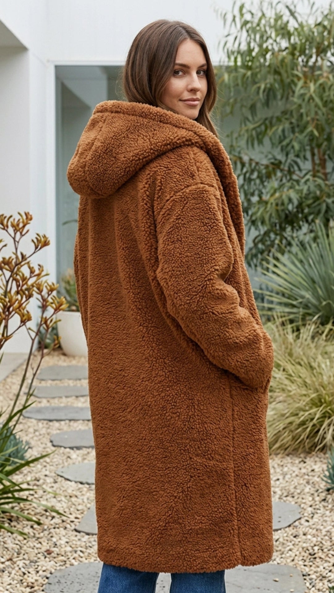 Women’s Long Faux Fur Teddy Coat
