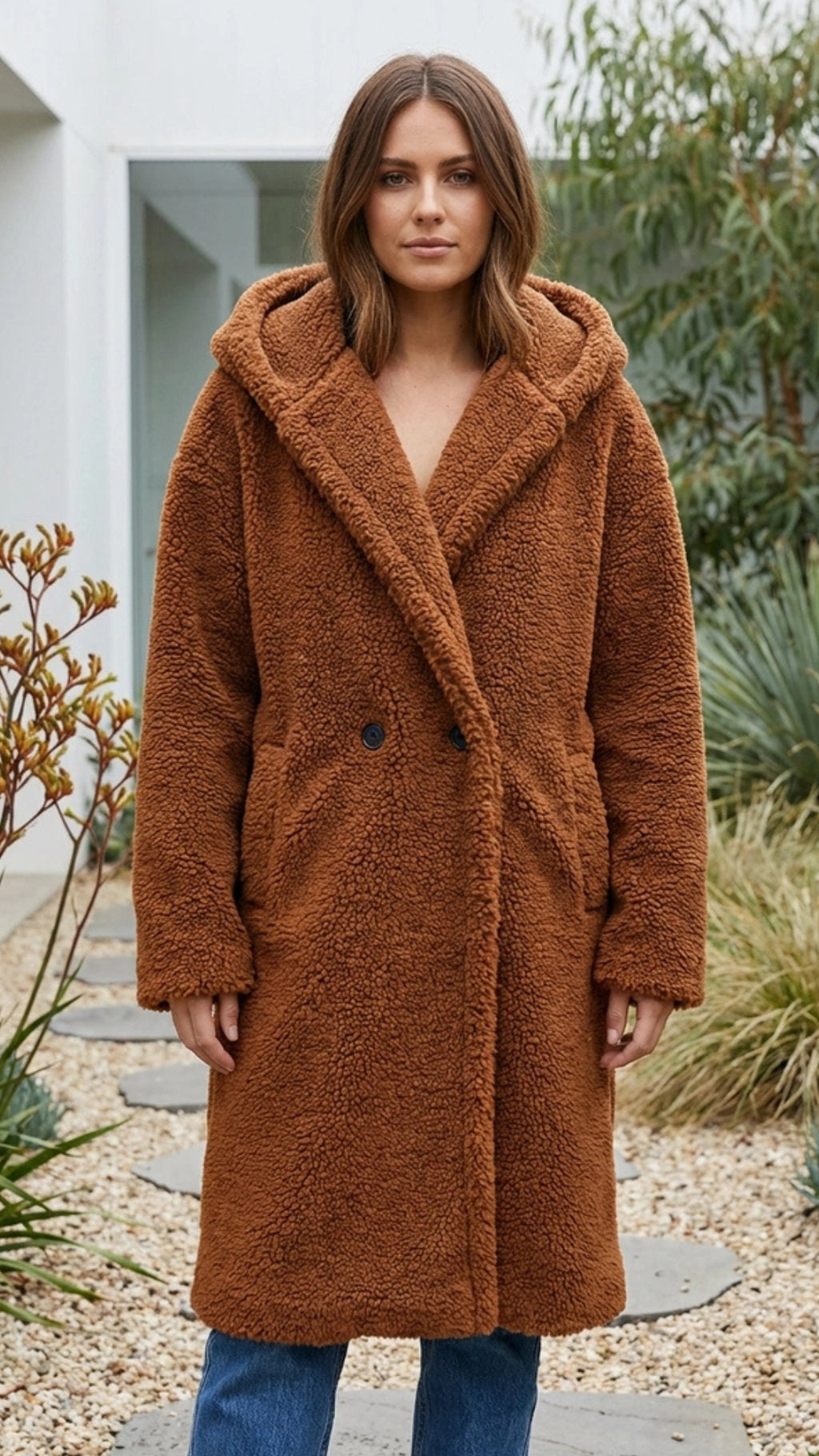 Women’s Long Faux Fur Teddy Coat