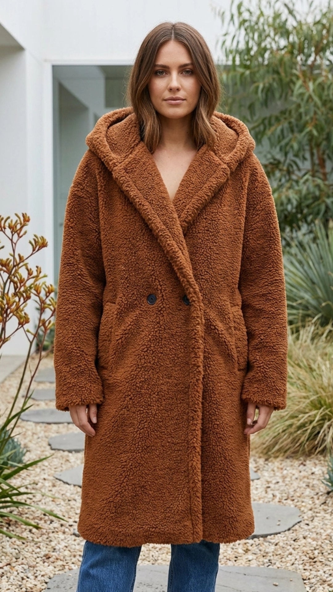 Women’s Long Faux Fur Teddy Coat