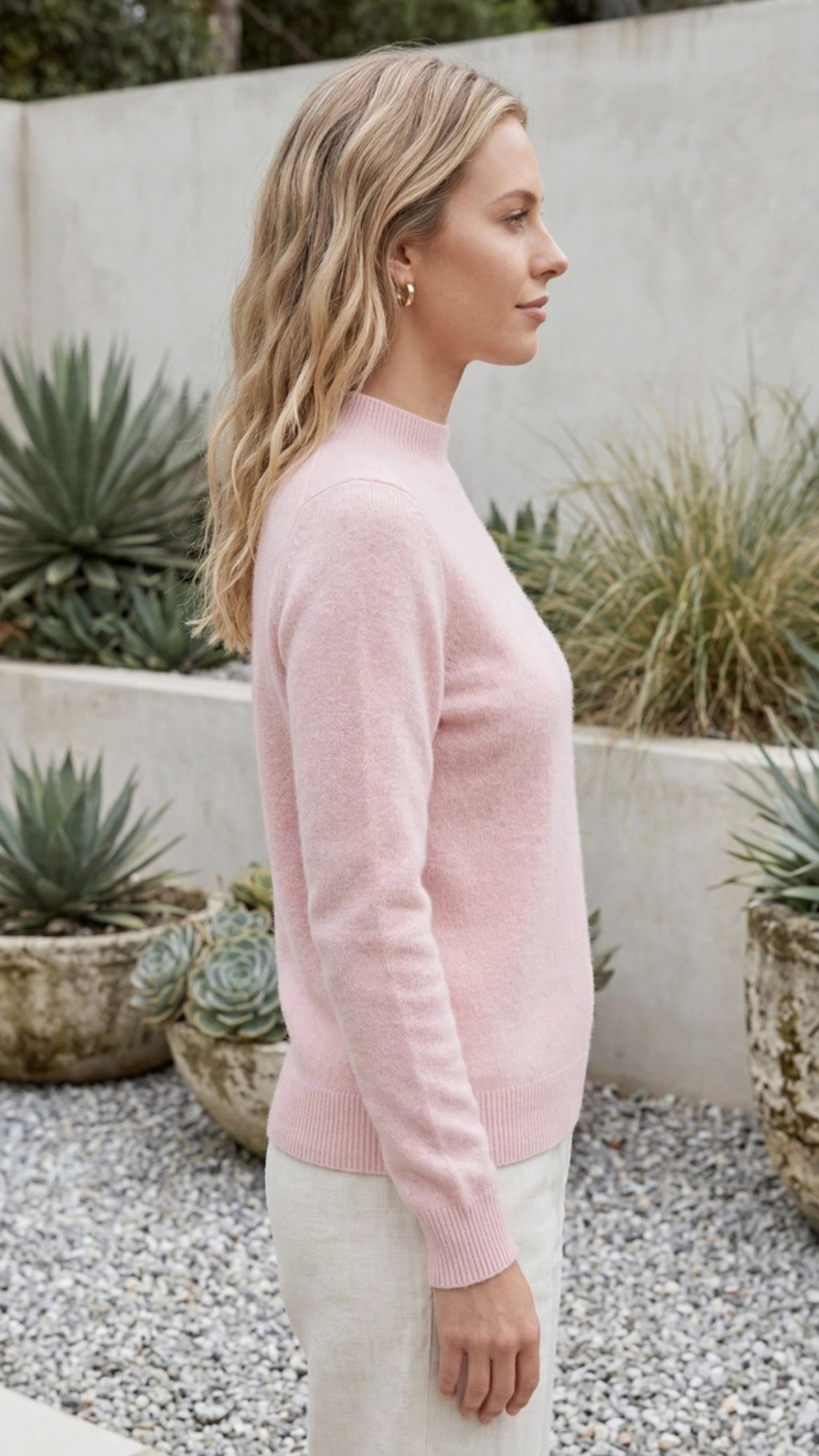 Women’s Mock Neck Knit Sweater Pullover