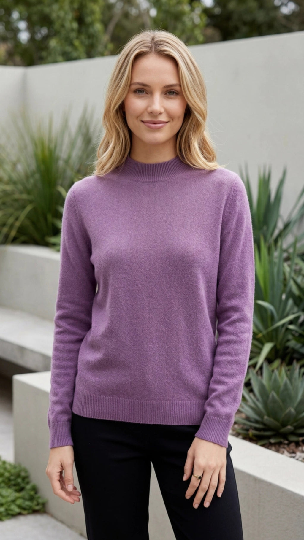 Women’s Mock Neck Knit Sweater Pullover