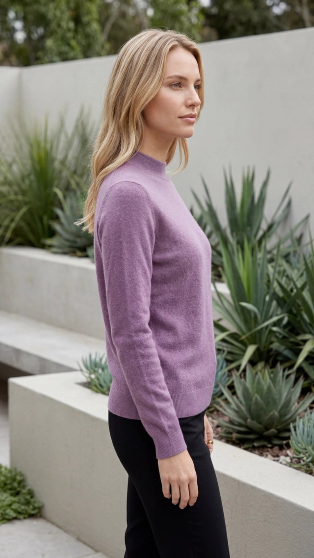 Women’s Mock Neck Knit Sweater Pullover