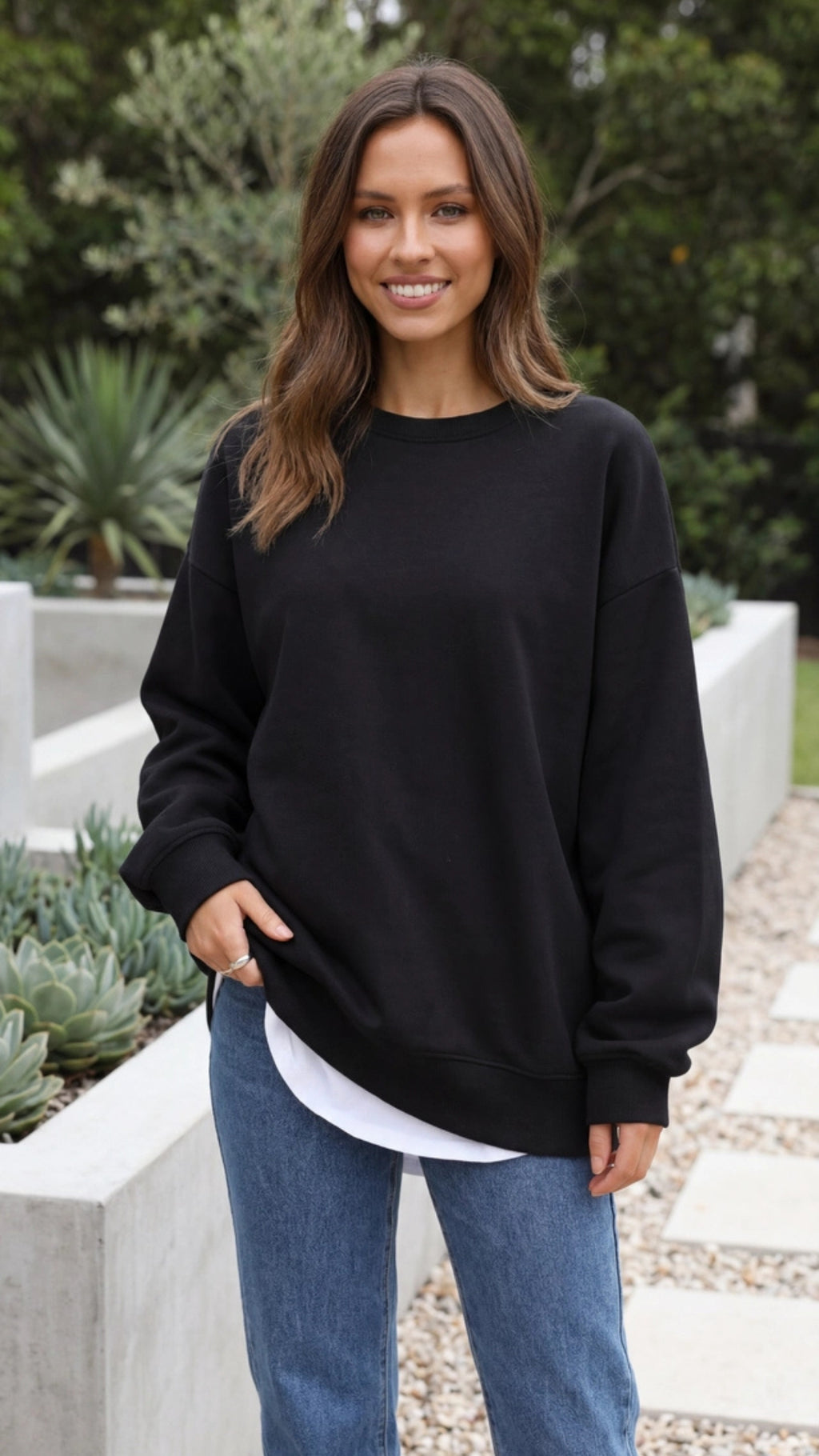 Women's Oversized Crewneck Sweatshirt Pullover