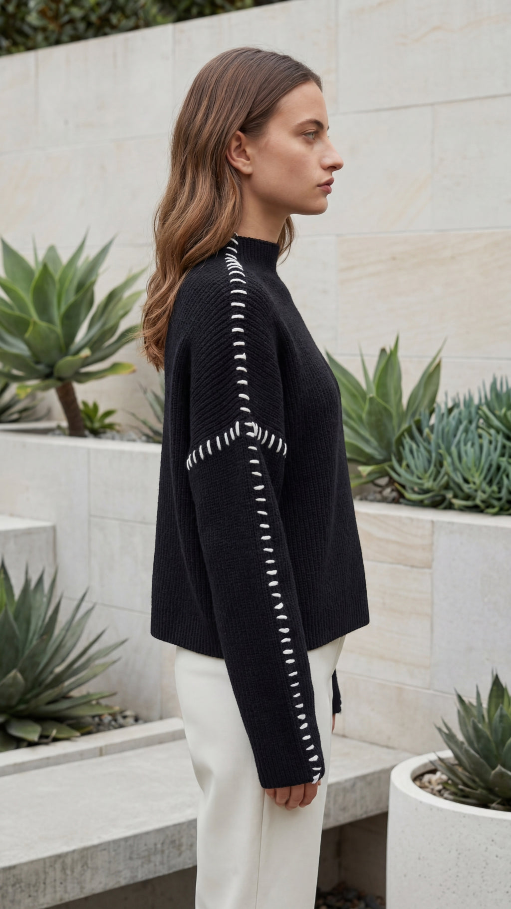Women’s Oversized Mock Neck Knit Sweater