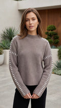 Women’s Oversized Mock Neck Knit Sweater