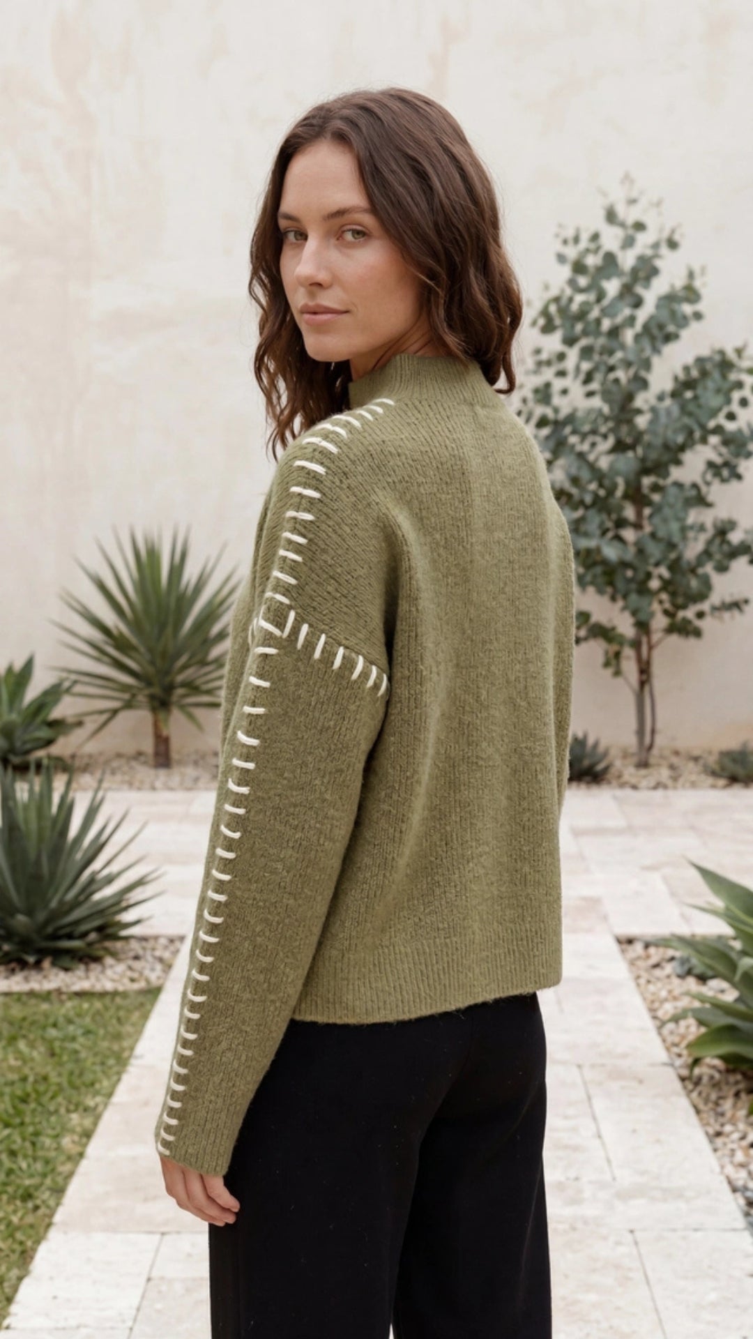 Women’s Oversized Mock Neck Knit Sweater