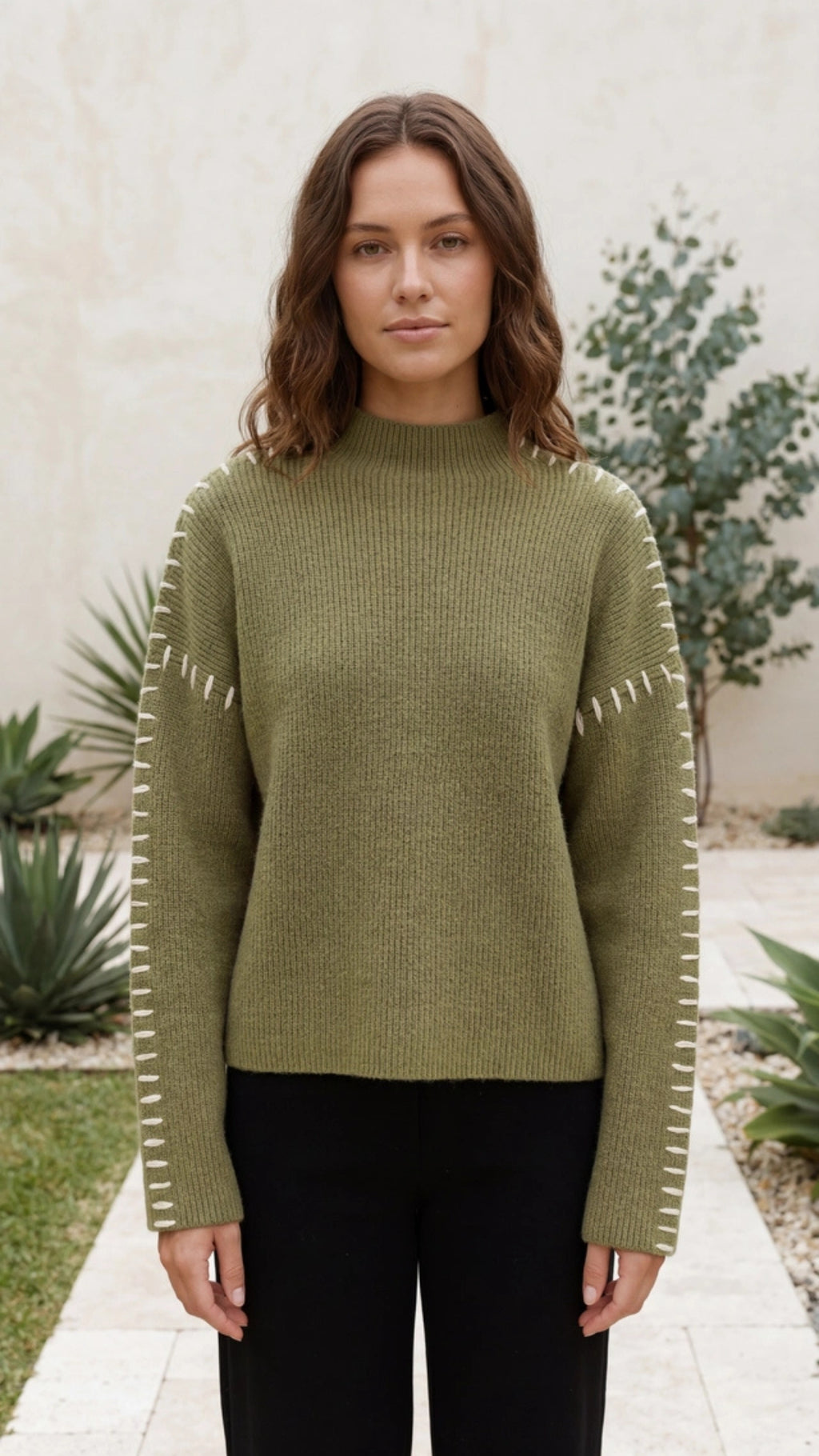 Women’s Oversized Mock Neck Knit Sweater