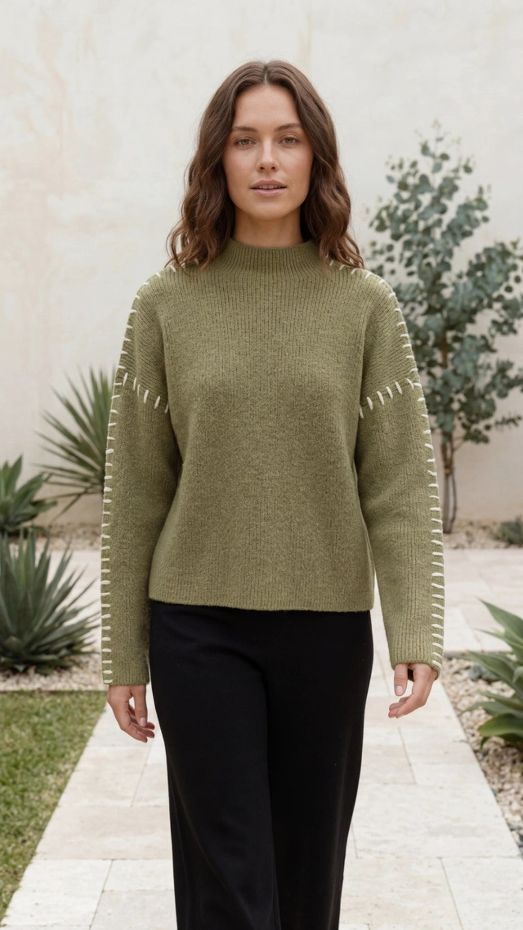 Women’s Oversized Mock Neck Knit Sweater