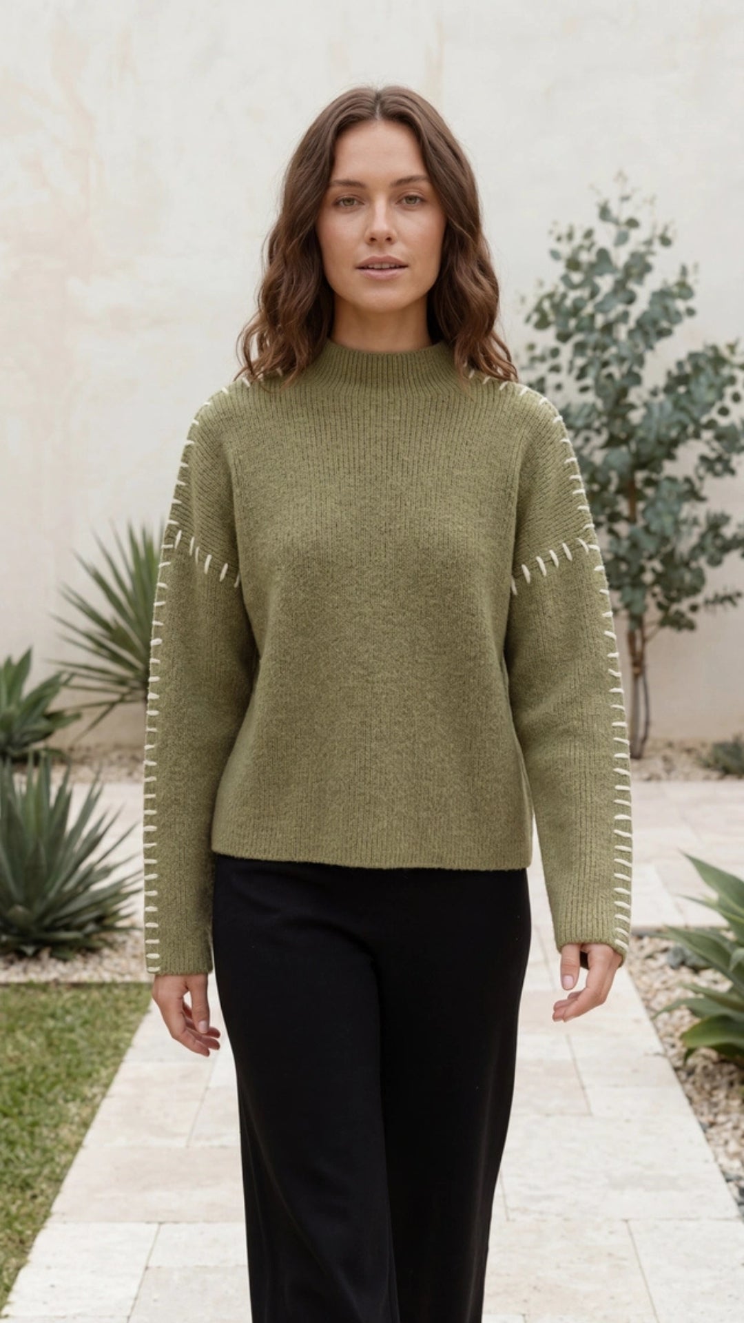 Women’s Oversized Mock Neck Knit Sweater
