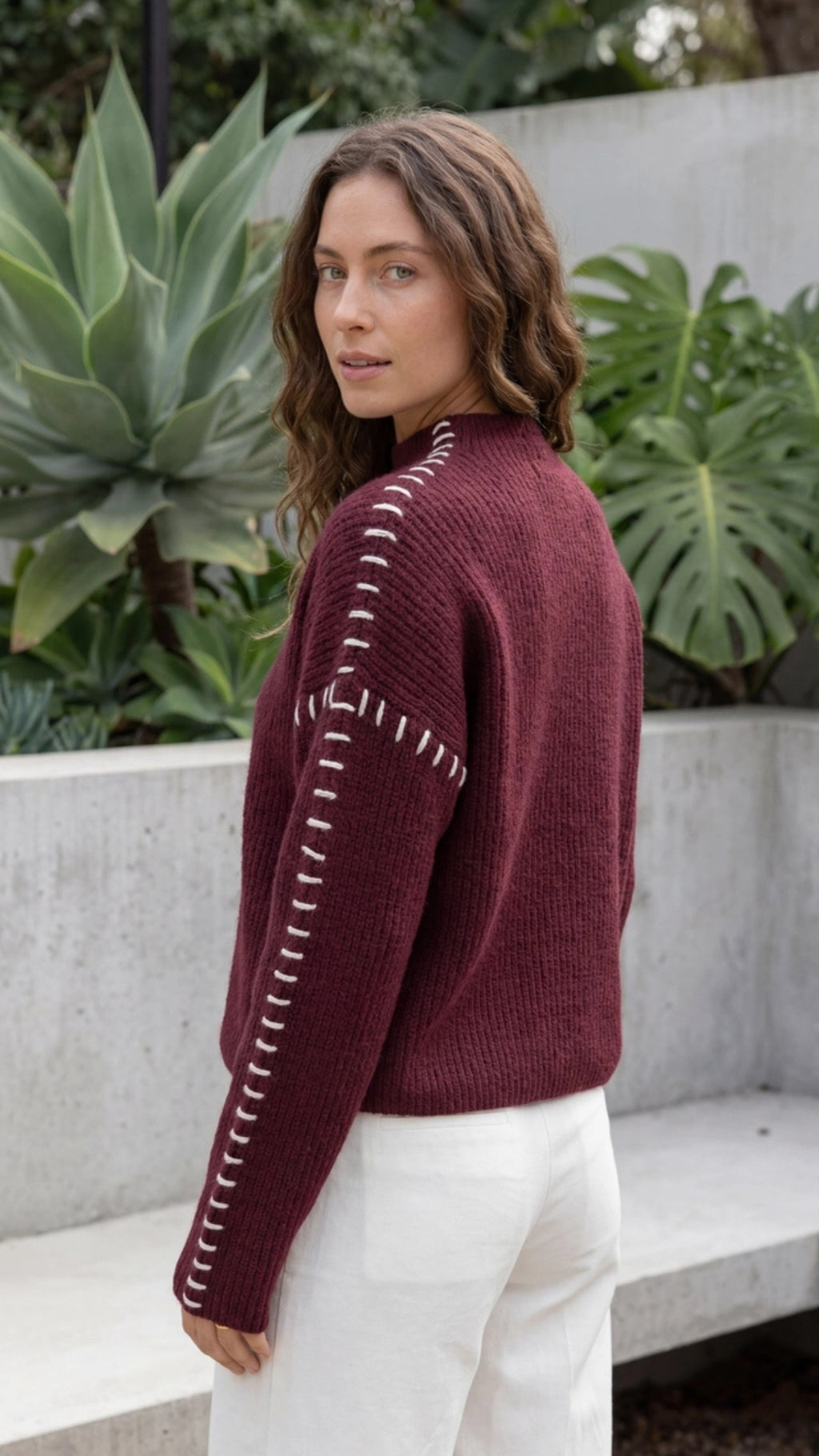 Women’s Oversized Mock Neck Knit Sweater