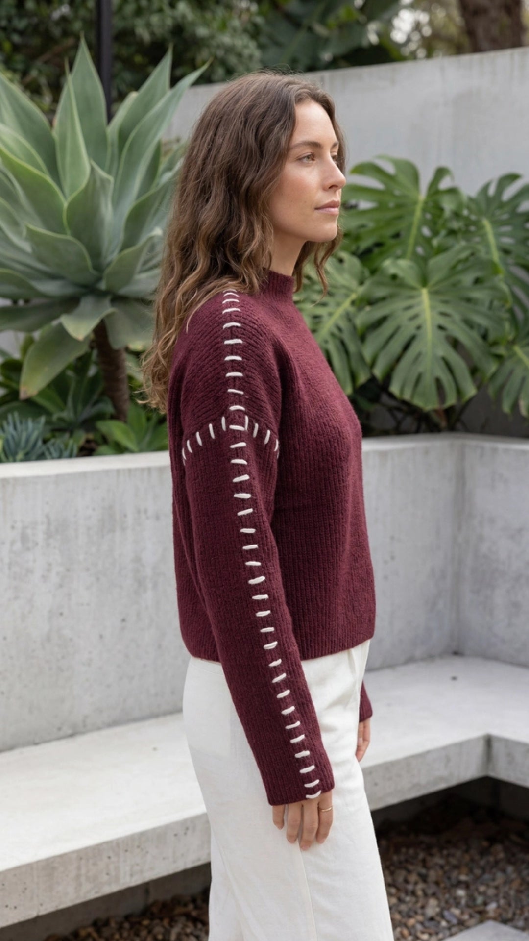 Women’s Oversized Mock Neck Knit Sweater