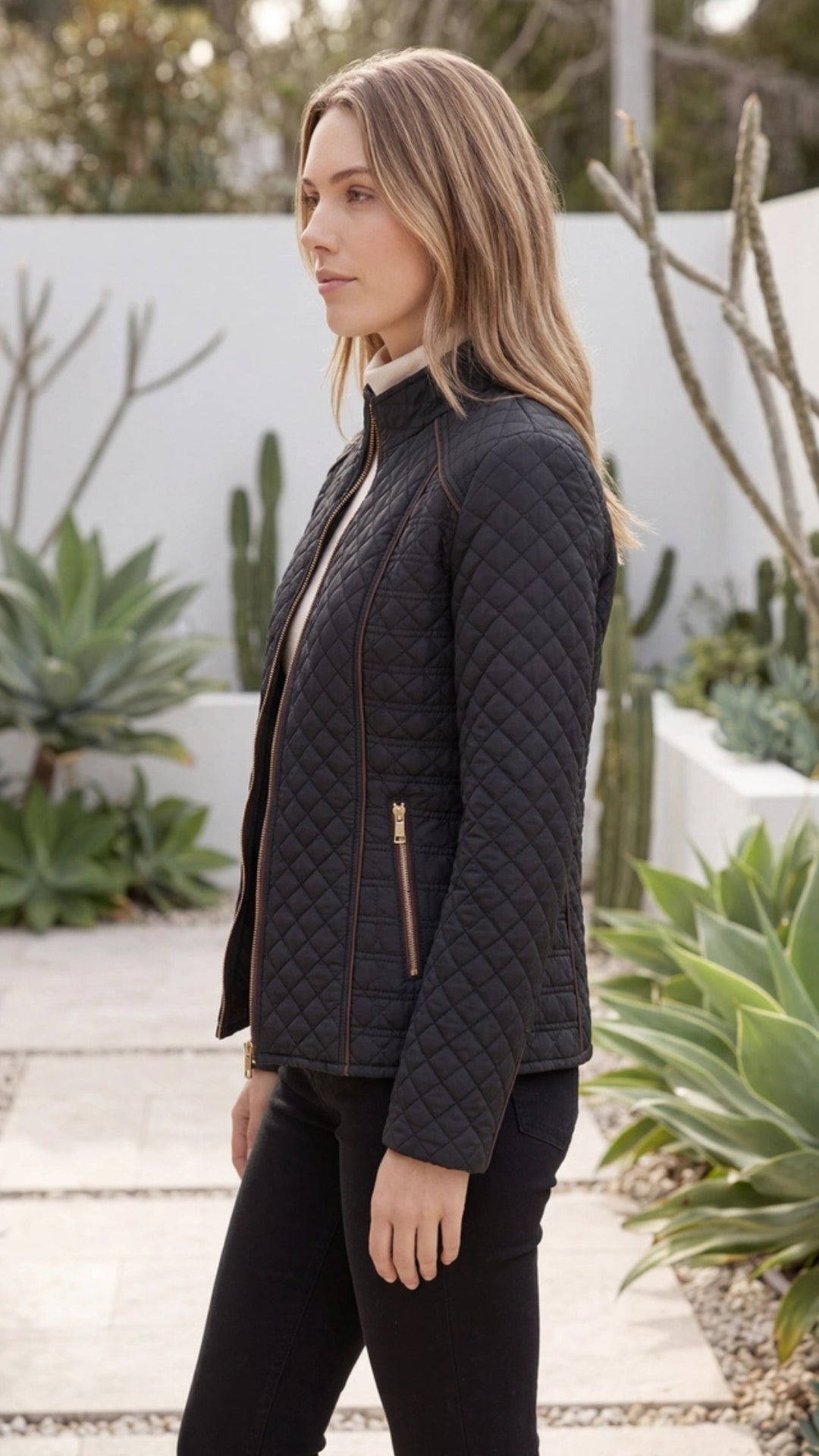 Women's Quilted Zip Up Jacket Padded