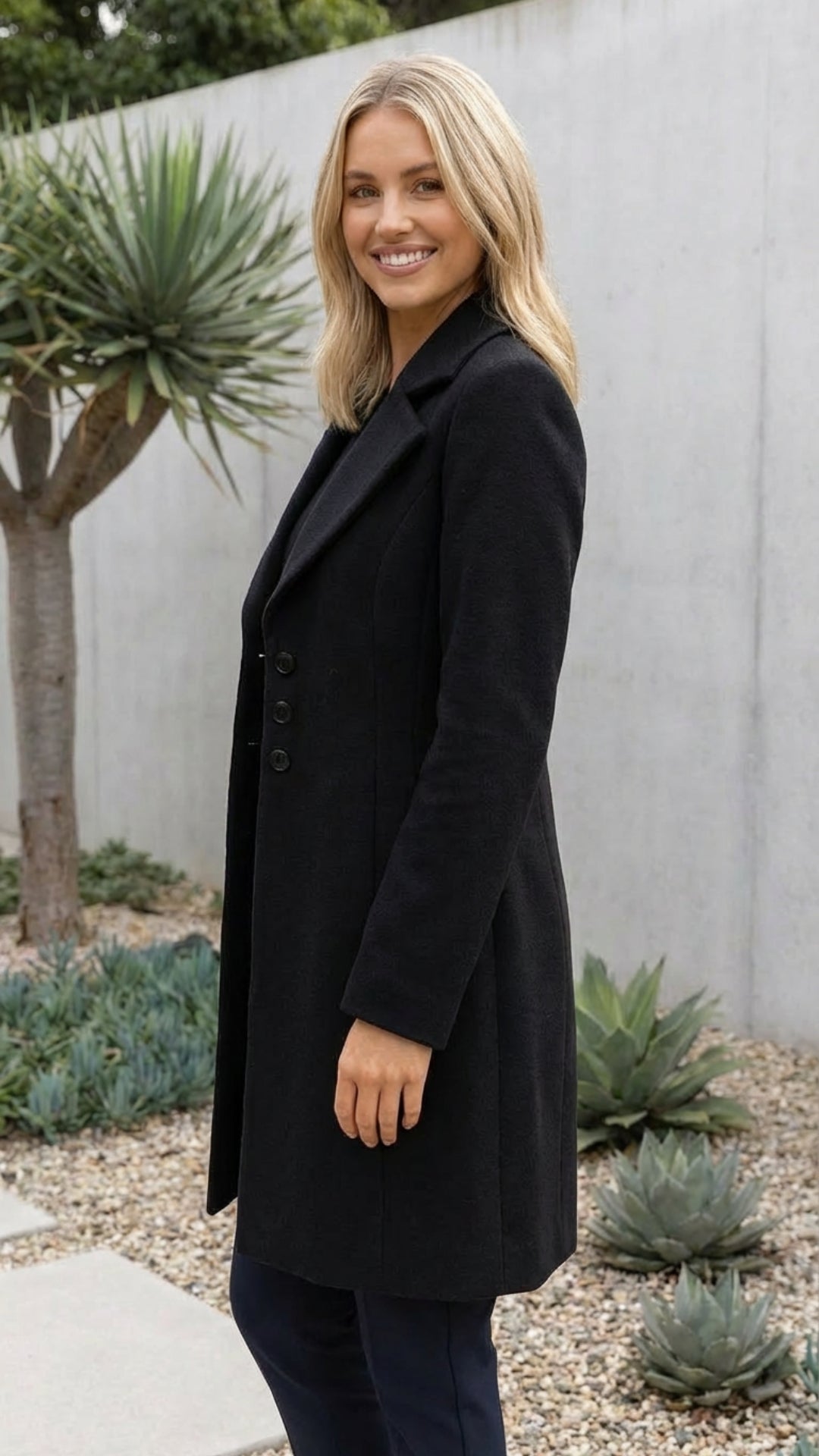 Women's Single Breasted Long Coat