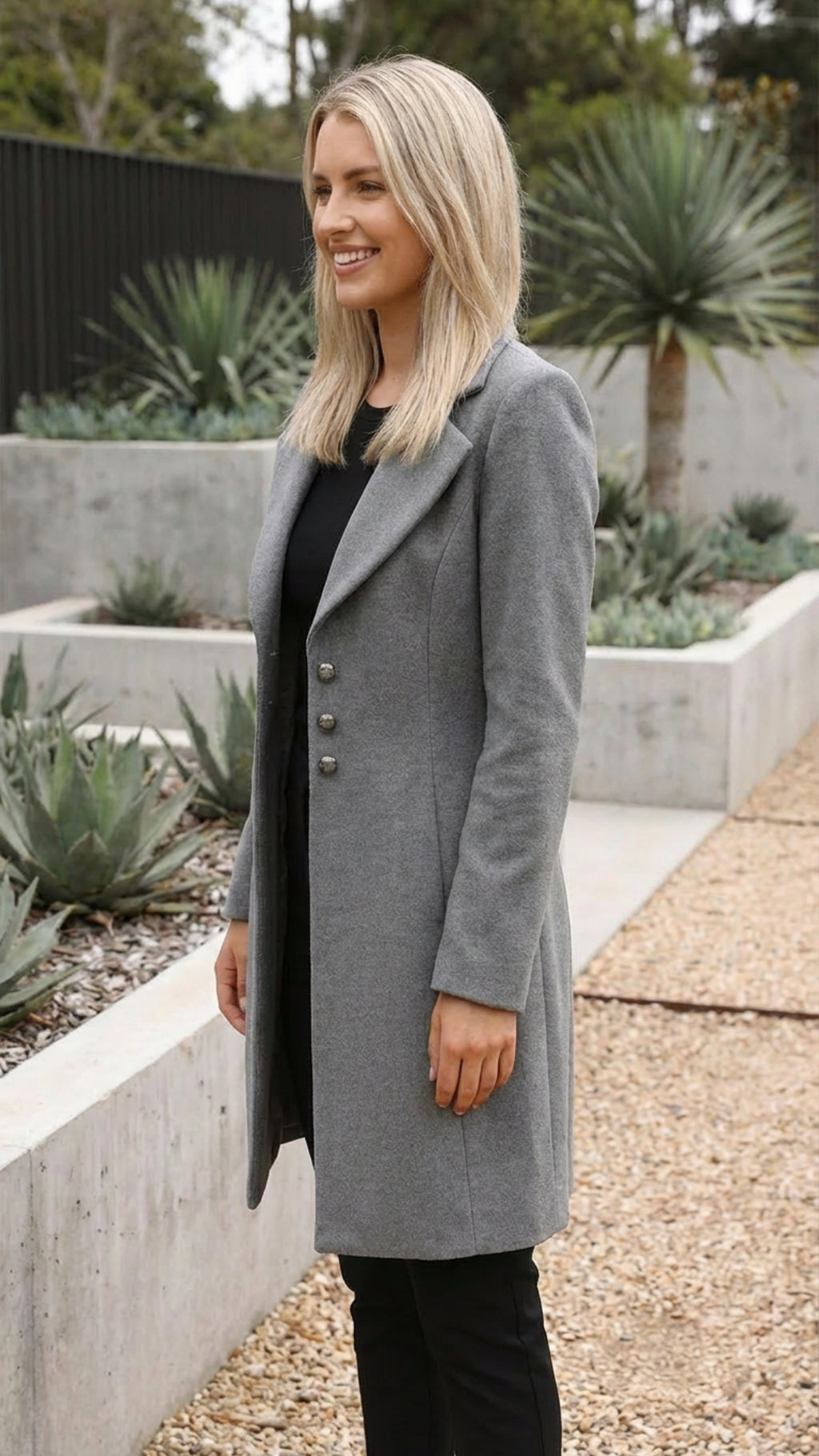 Women's Single Breasted Long Coat