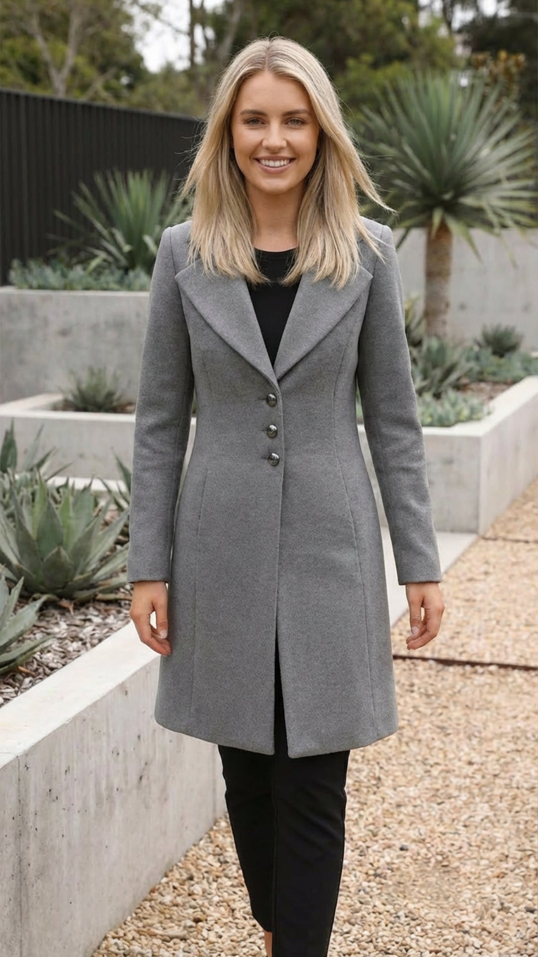 Women's Single Breasted Long Coat