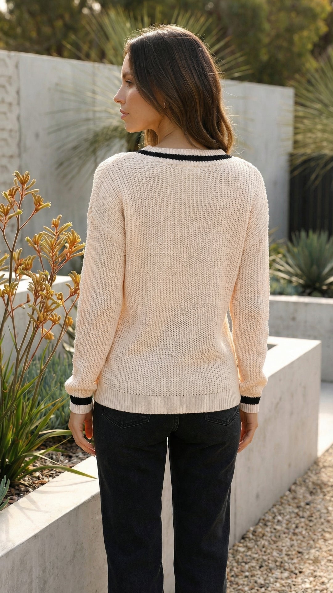 Women's V Neck Knit Sweater