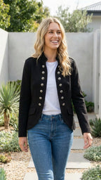 Women's Lightweight Military Button Up Utility Jacket