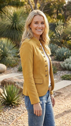 Women's Lightweight Military Button Up Utility Jacket