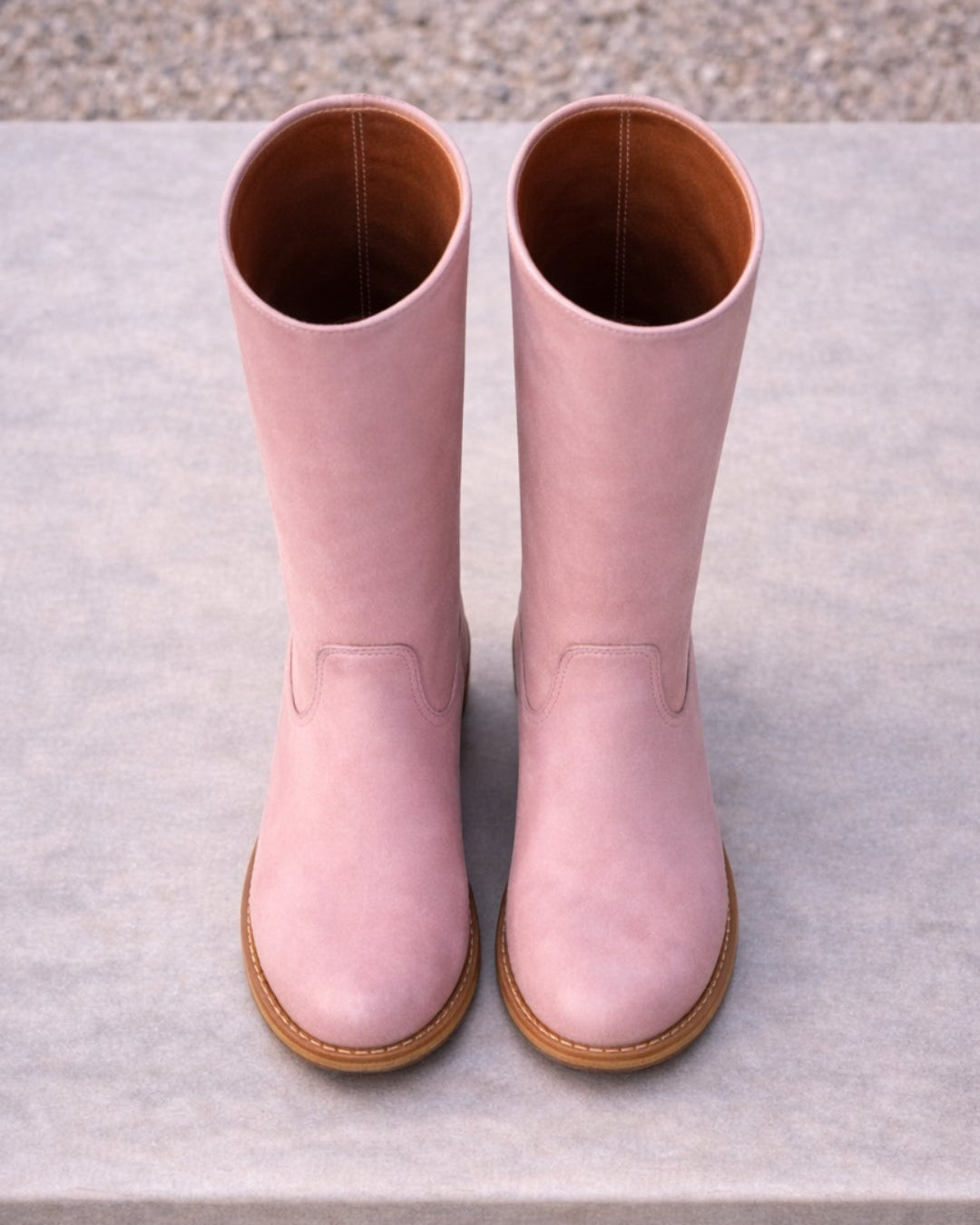 Women's Knee High Boots | Block Heel Round Toe Faux Leather Booties