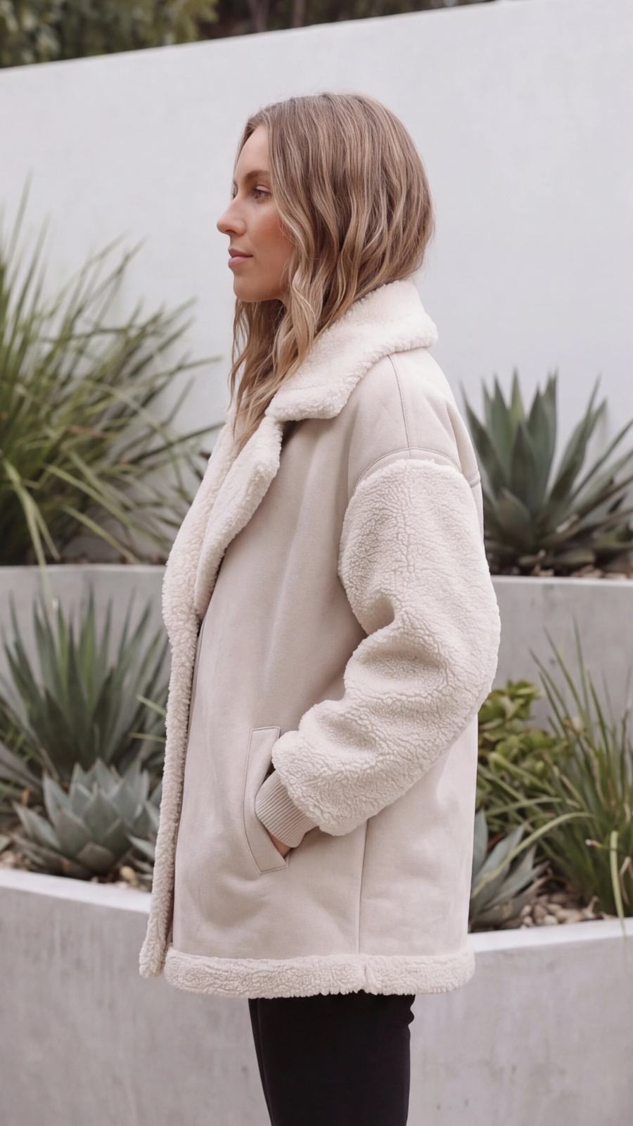 Women's Oversized Lapel Sherpa Jacket