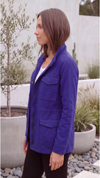 Women's Lightweight Utility Jacket | Cargo Zip Up Drawstring Jacket