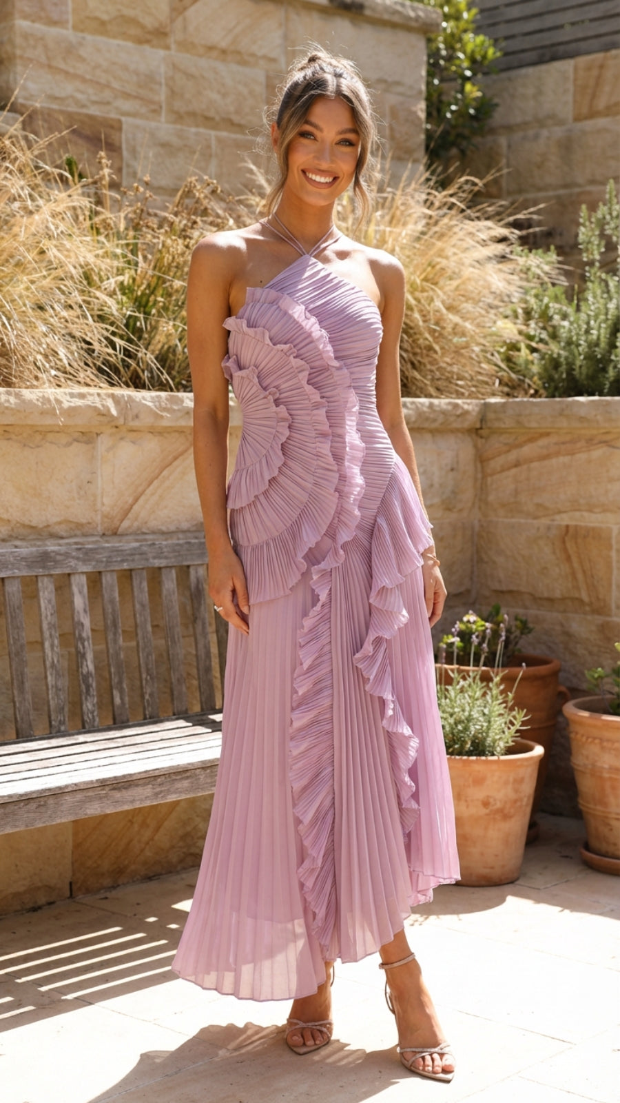 Sleeveless Ruffled Layered Maxi Dress