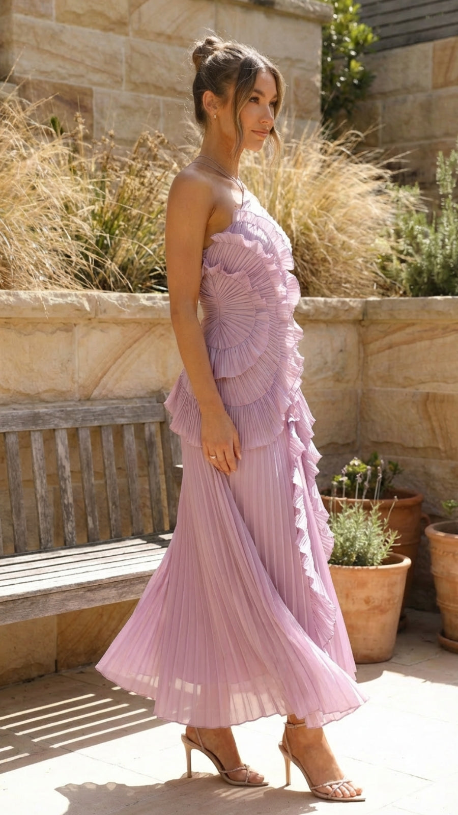 Sleeveless Ruffled Layered Maxi Dress