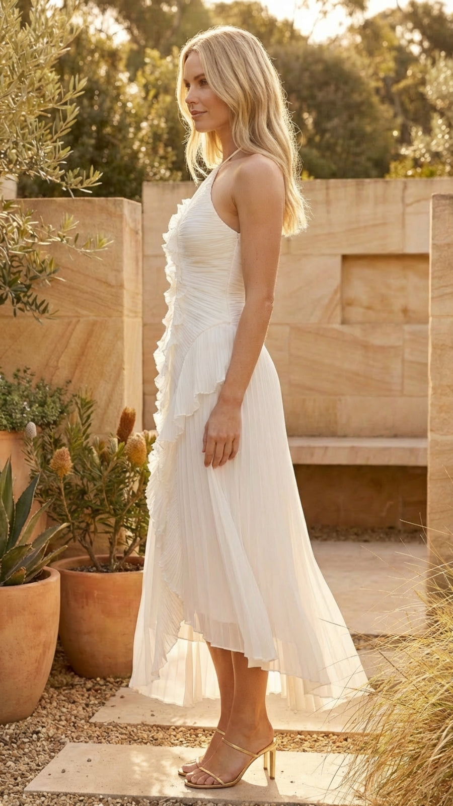 Sleeveless Ruffled Layered Maxi Dress