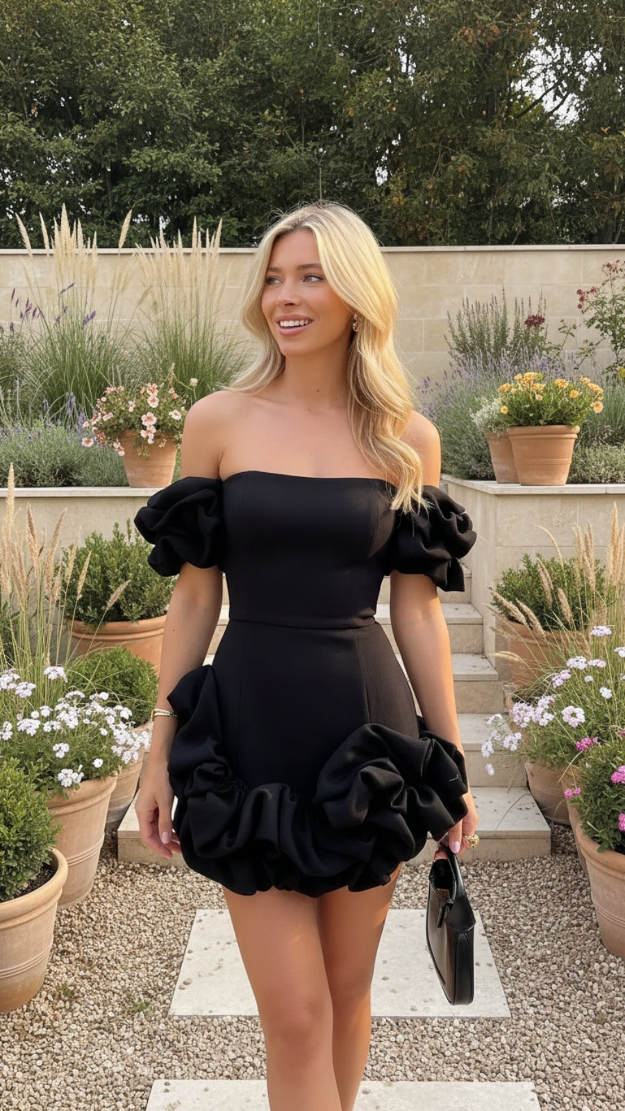 Strapless Ruffle Summer Mini Dress