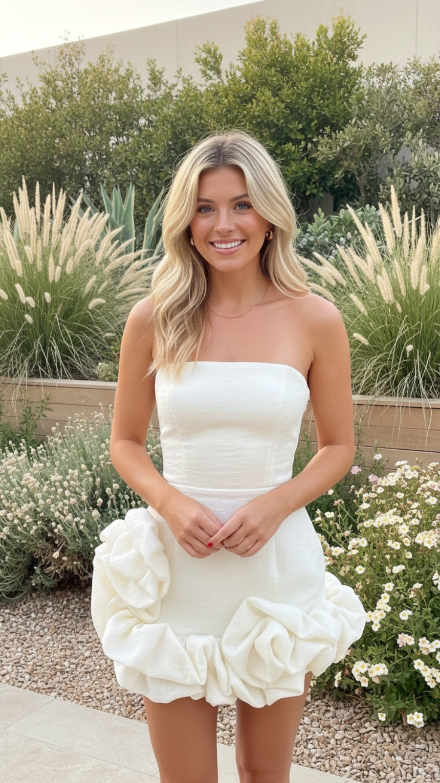 Strapless Ruffle Summer Mini Dress