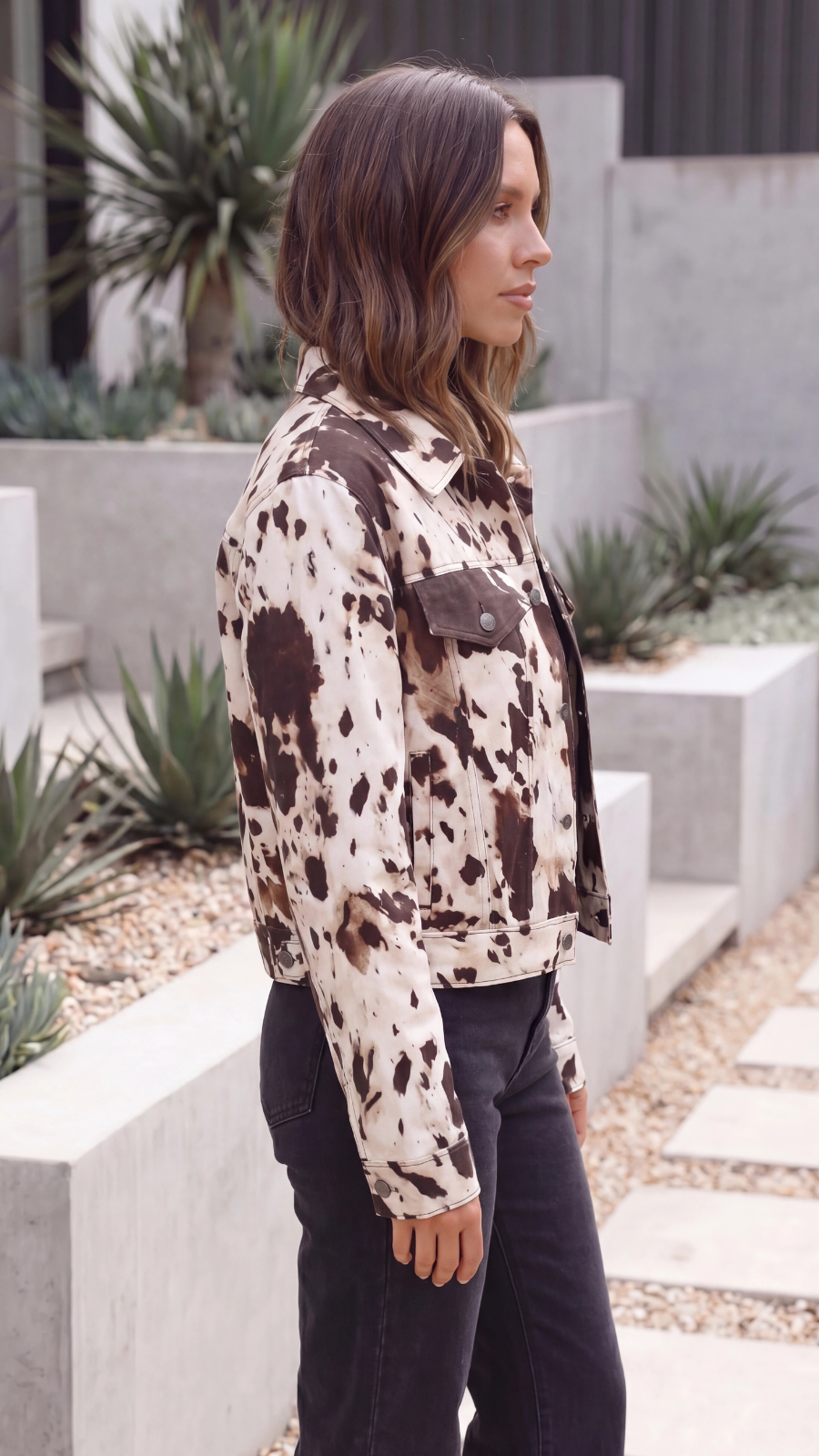 Women's Cow Print Statement Jacket