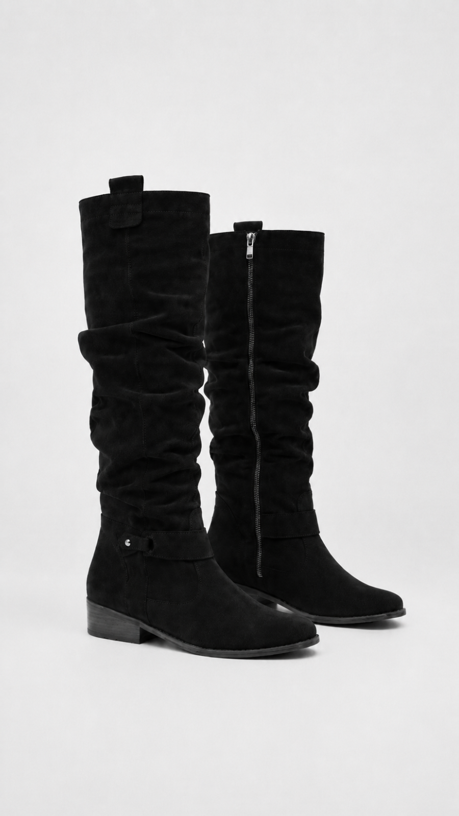 Women's Flat Suede Look Knee High Boots