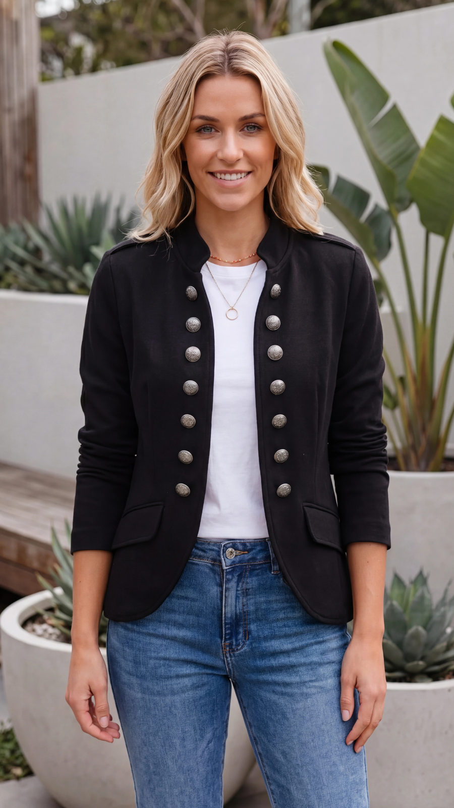 Women's Lightweight Military Utility Jacket with Pockets