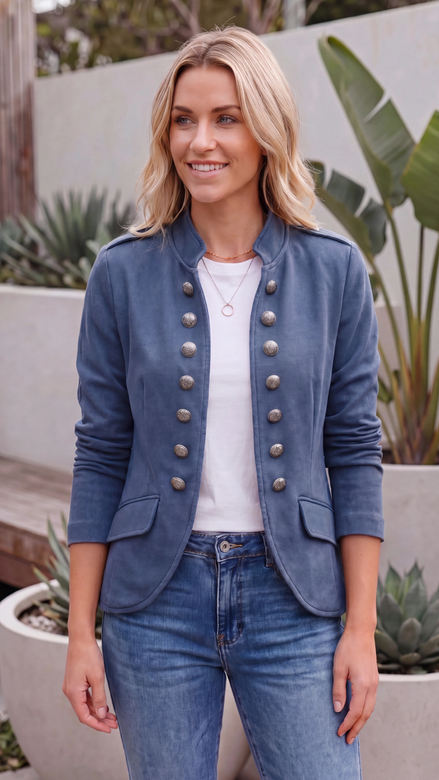 Women's Lightweight Military Utility Jacket with Pockets