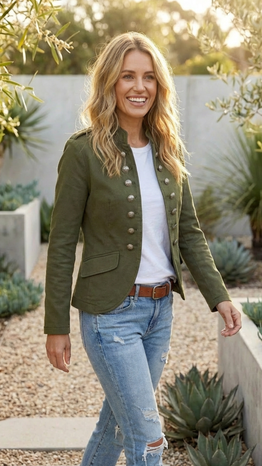 Women's Lightweight Military Utility Jacket with Pockets