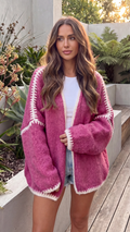 Women's Open Front Oversized Chunky Knit Cardigan