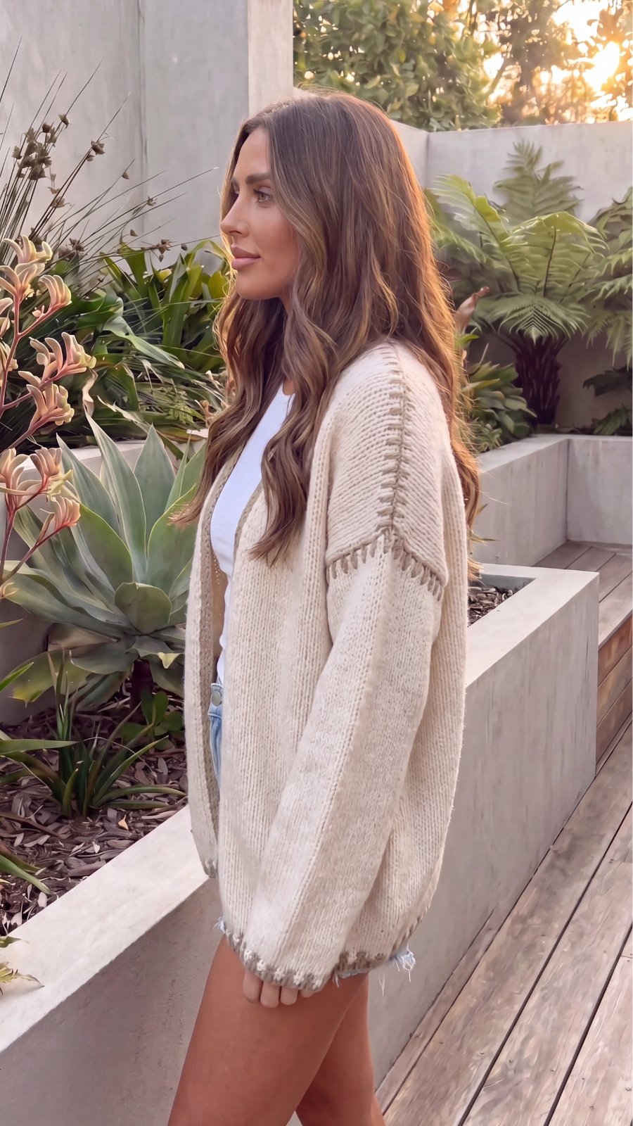 Women's Open Front Oversized Chunky Knit Cardigan