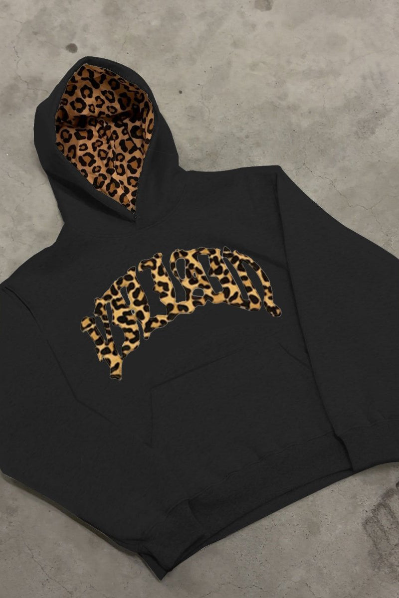 Women's Animal Print Hoodie black 1