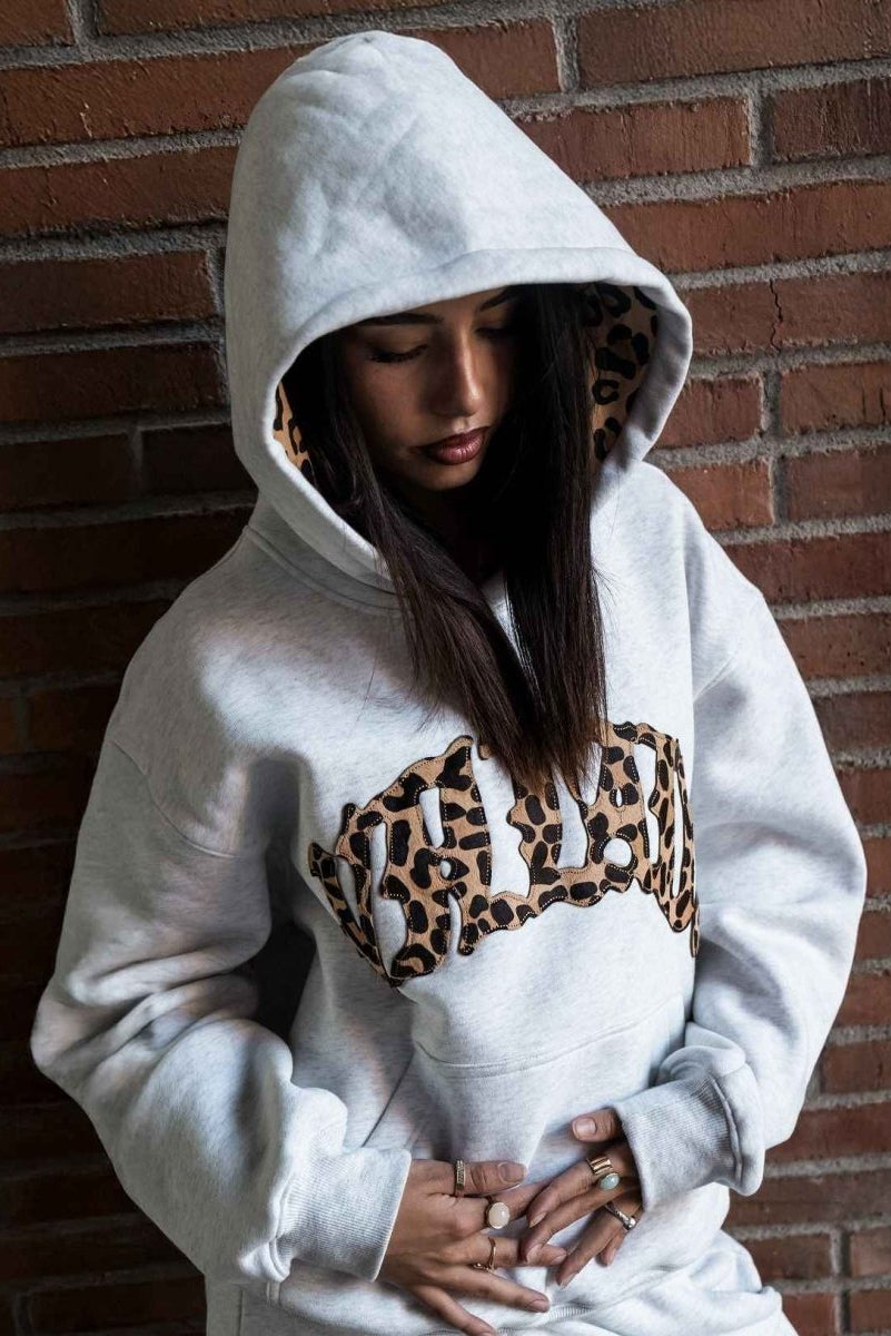 Women's Animal Print Hoodie white 1