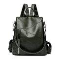 Women's Anti-Theft Faux Leather Backpack green