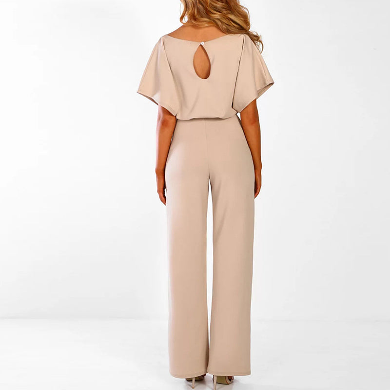 Women's Beige Batwing Jumpsuit 8