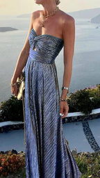 Women's Maxi Dress | Bustier Strapless Shimmer Evening Party Dress 1