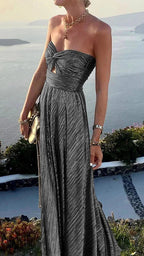 Women's Maxi Dress | Bustier Strapless Shimmer Evening Party Dress 5