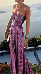 Women's Maxi Dress | Bustier Strapless Shimmer Evening Party Dress 6