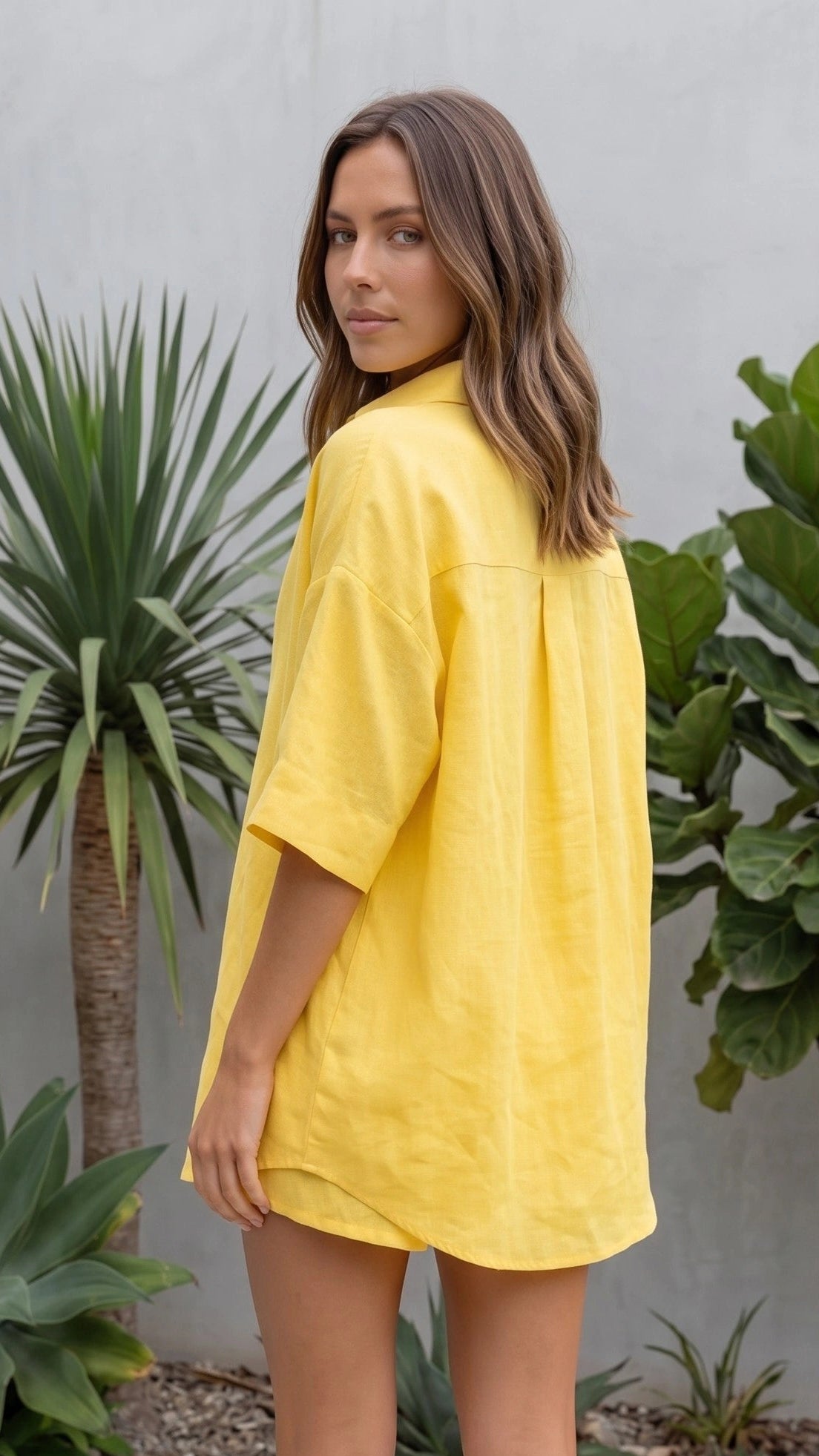 Women’s Button Up Shirt and Drawstring Shorts Matching Set