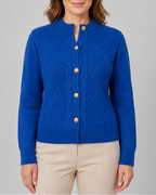 Women's Button Up Round Neck Cable Knit Cardigan