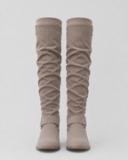 Women's Knee High Suede Look Slouch Comfort Boots